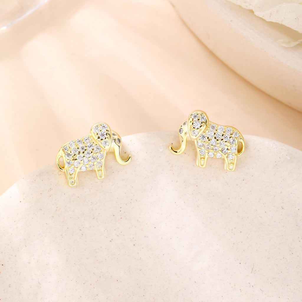 Tiny Elephant Stud Earrings