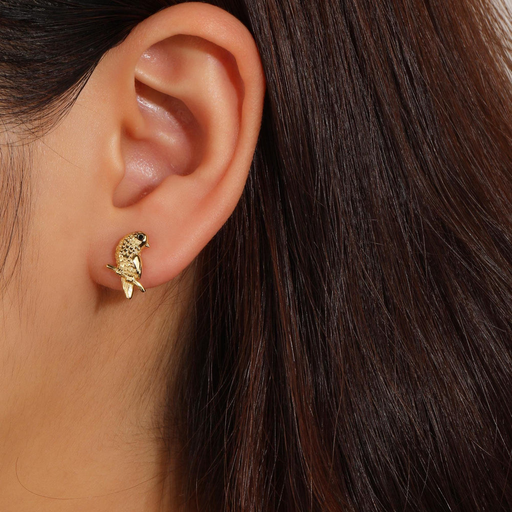 Tiny Bird Stud Earrings