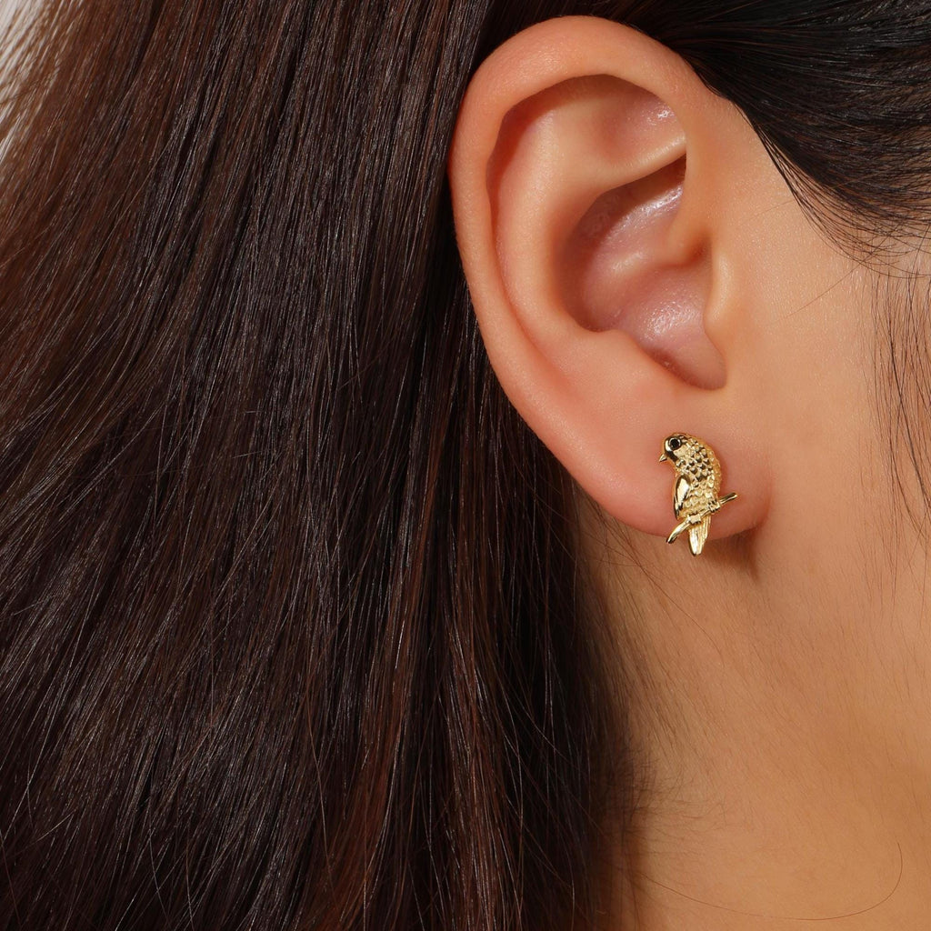 Tiny Bird Stud Earrings