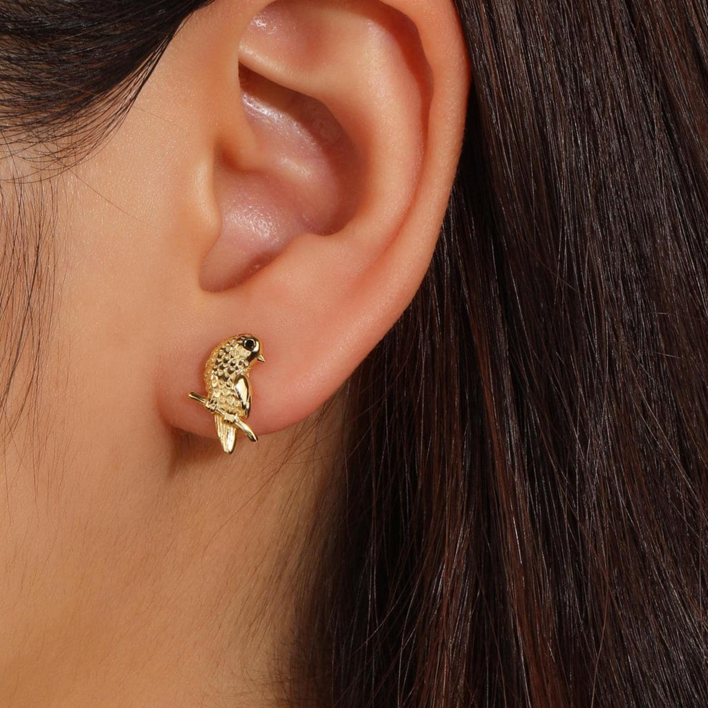 Tiny Bird Stud Earrings