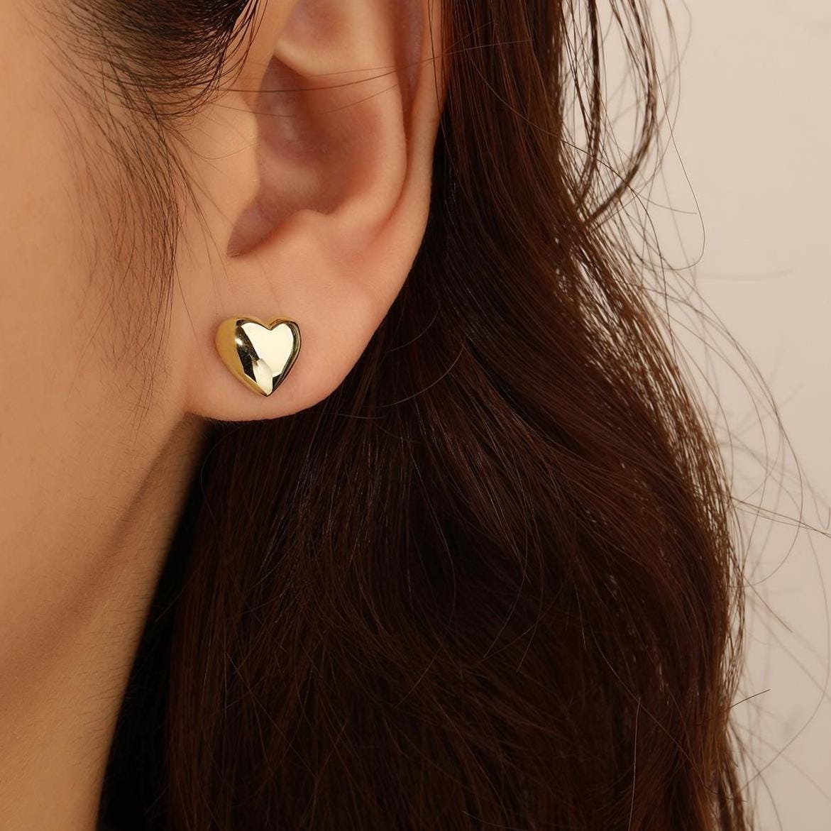 Tiny Heart Stud Earrings