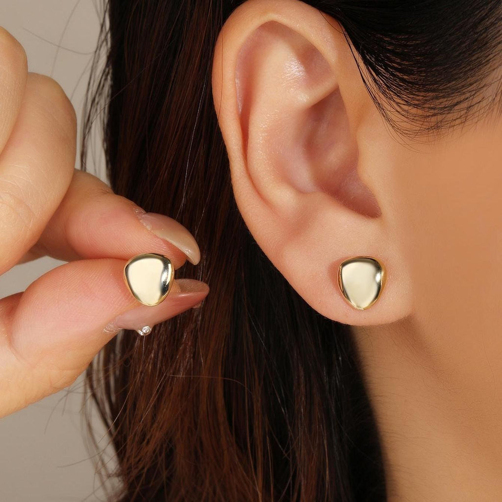 Irregular Rounded Stud Earrings