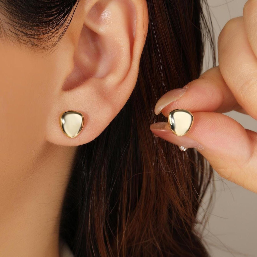 Irregular Rounded Stud Earrings