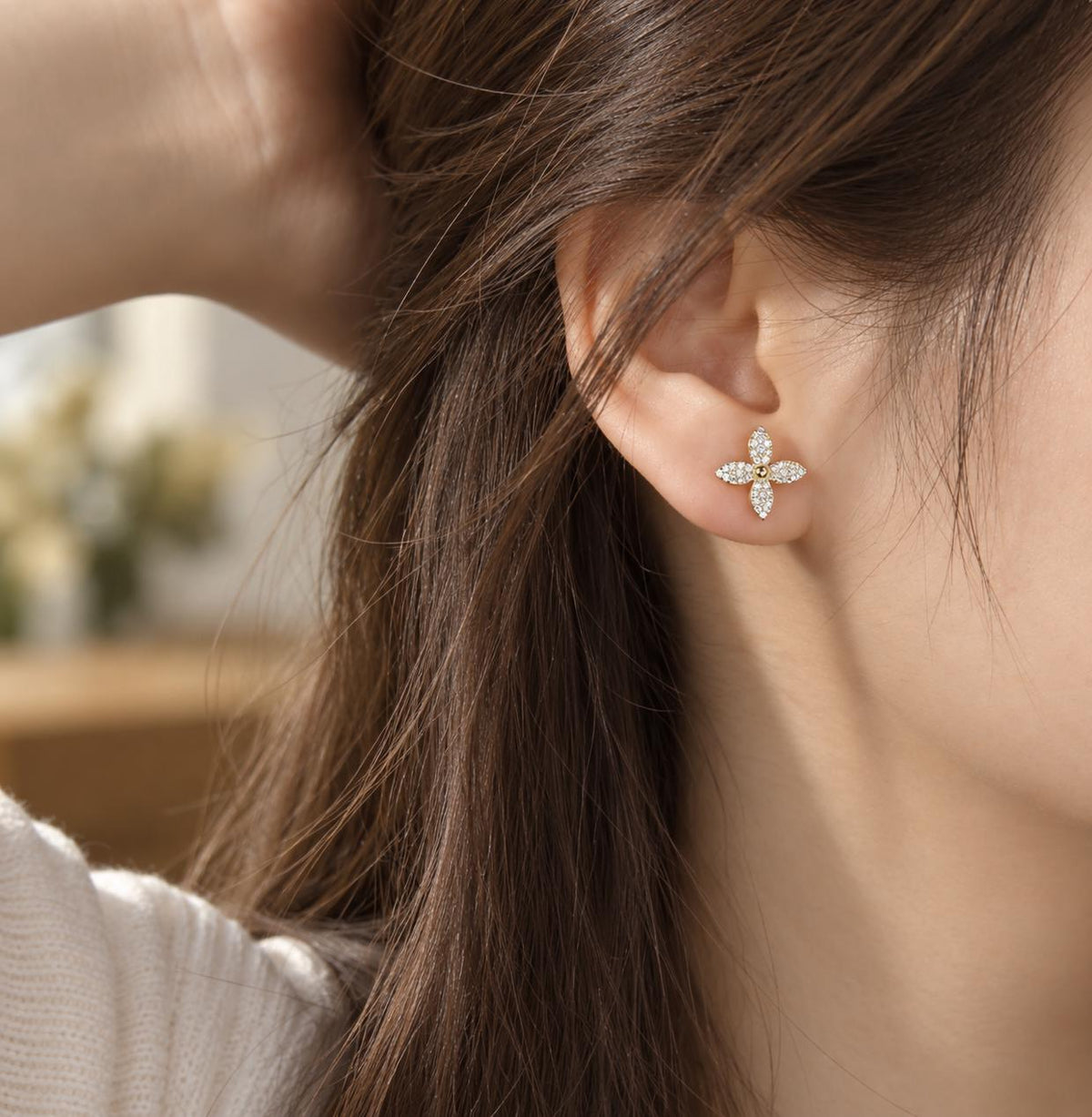 Four Leaf Clover Stud Earrings