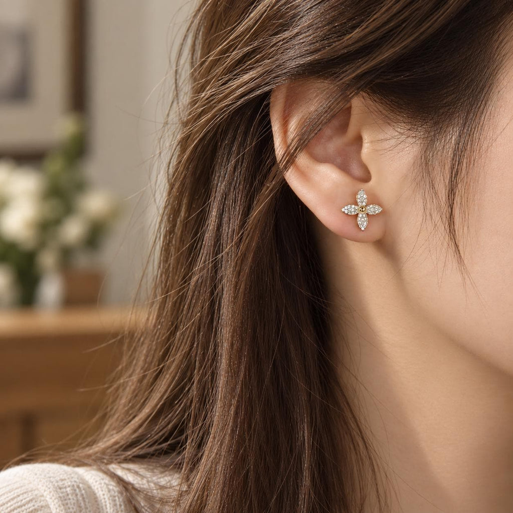 Four Leaf Clover Stud Earrings