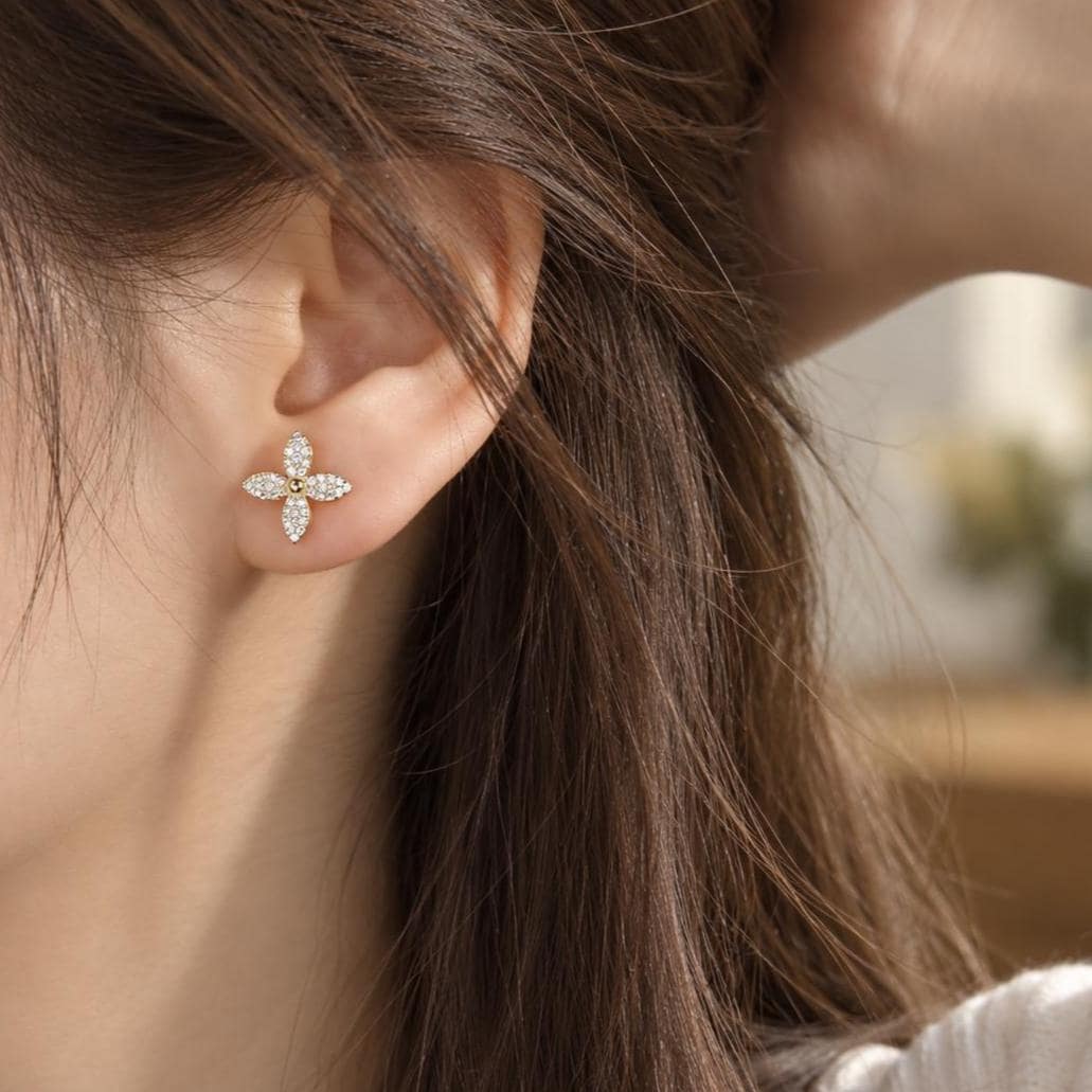Four Leaf Clover Stud Earrings