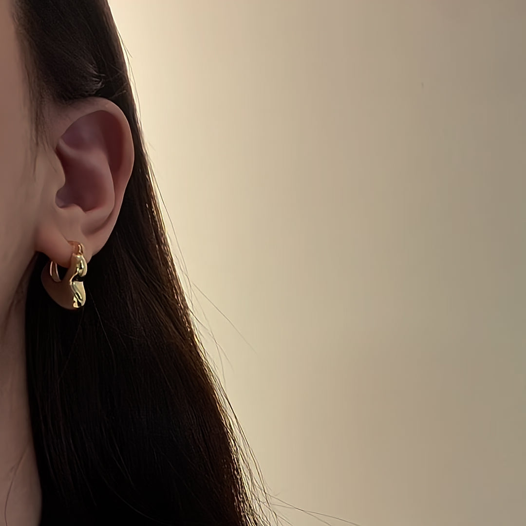 Heart Hoop Earrings Gold